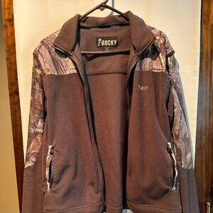 ROCKY Men's Brown & Camo Fleece Jacket/Vest ~ Size Large